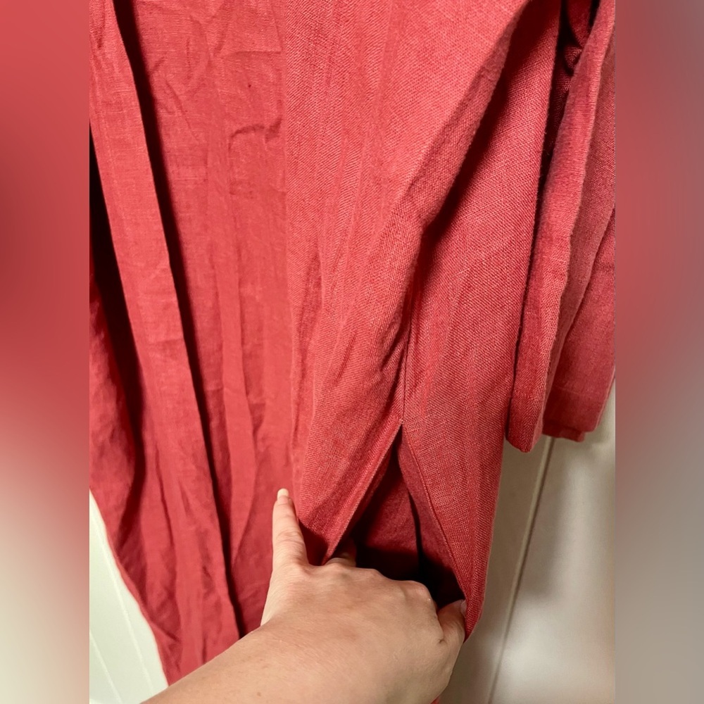 LONG KIMONO STYLE LINEN GOWN SIZE LARGE - Picture 6 of 7
